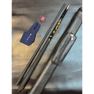 Carbon Billiard Cue Combo - Cue, Carbon Stick - Premium cue tip - Free gloves, cue, soft eraser and 