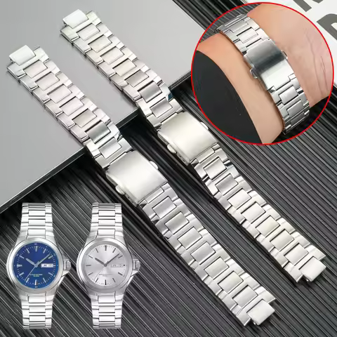 MTP-1228 Stainless steel watchband For Casio MTP-1228DJ special Convex interface Solid metal Bracele