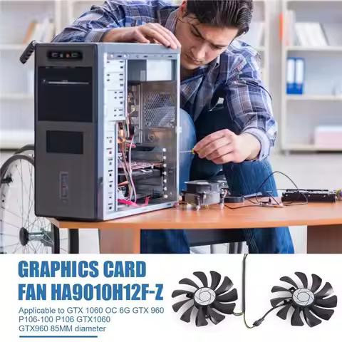 Precisionn New 1 Pair Graphics Card Fan 85Mm Ha9010h12f-Z 4Pin Cooler Fan Replacement For Msi Gtx 10