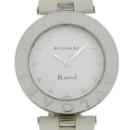Pre-owned BVLGARI Bzero1 watch, BZ35S/BZ35WLSL, stainless steel and leather, quartz movement, analog