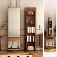 ตู้เสื้อผ้าแบบหมุนได้พร้อมกระจกเต็มรูปแบบสำหรับการจัดแสดงและเก็บของในบ้านสำหรับเด็ก ตู้หนังสือแบบหมุ