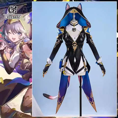 ROLECOS Game Honkai Star Rail Cipher Cosplay Costume Thief Star Cipher Cat Women Jumpsuit Halloween 