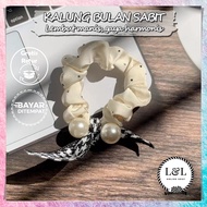 Women's Hair Ties Pearl Ribbon Scrunchie Fashion Beautiful Hair Ties Scrunchie Pearl Ribbon Hair Acc