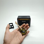 Miniature Guitar fender van hallen yellow plus Miniature Amp marshall 1-level action figure Accessories 1/12