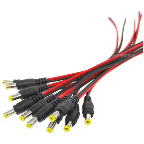 25CM DC Power Cable 12V Male Female Connector Cable DC5.5X2.1 Red and Black Power Cable Surveillance