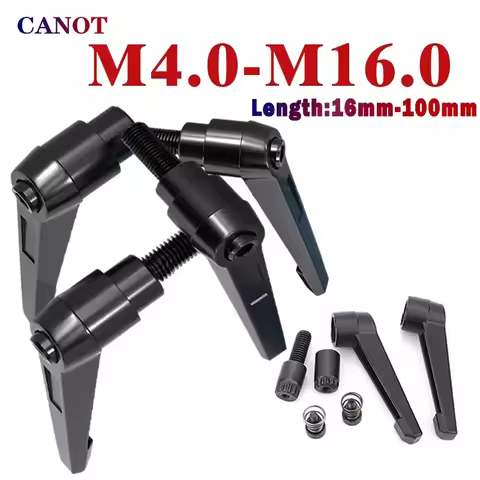 Length 12-100mm Alloy Steel M4 M5 M6 M8 M10 M12 M16 Clamping Lever Machinery Adjustable Handle Locki