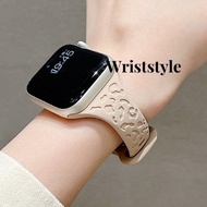 Silicone Watch Strap Band For Apple Watch S9/8/7/6/5/4/3 SE2 ULTRA KD19Pro Cute Leopard Pit carved S