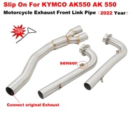 Slip-On For KYMCO AK550 AK 550 2022 Motorcycle Exhaust System Escape Stainless Front Link Pipe Conne
