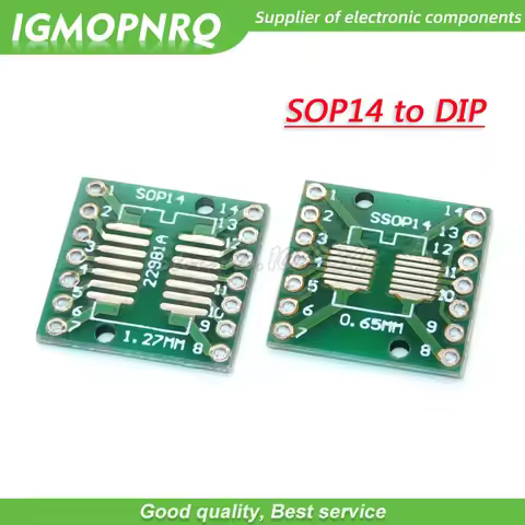 10PCS TSSOP14 SSOP14 SOP14 to DIP14 Transfer Board DIP Pin Board Pitch Adapter TSSOP-14 SSOP-14 SOP-