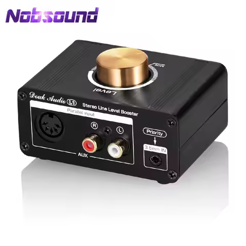 Nobsound HiFi Stereo Line Level Pre-Amplifier Mini Audio Signal Booster 20dB High-gain Preamp Volume