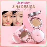UKISS 3D Rotating Cushion Compact 3 IN 1 Cushion Foundation 11g+Contour 2.4g+Highlighter 1.2g Oil Co