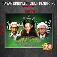 Poster Dinding Dekoratif 3 Tokoh Pendiri NU - Warna Hijau Zaitun - Bahan Flexy - Bisa Bayar di Tempa