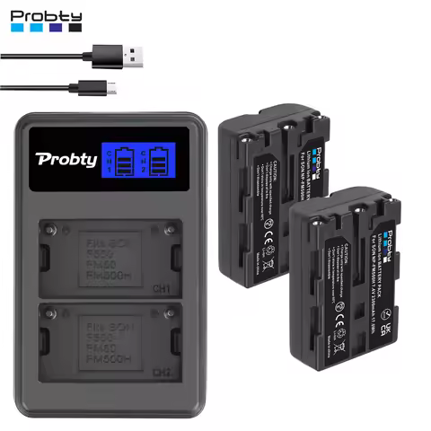 2300mAh NP-FM500H NP FM500H FM500H Battery + LCD Dual USB Charger for Sony Alpha A58 A57 A65 A77 A99