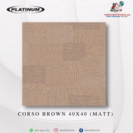 Keramik Lantai Platinum 40x40 Corso Brown Matt Satin Kasar