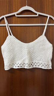 白色鉤針編織背心