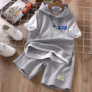 SETELAN ANAK CASUAL LAKI LAKI USIA 3-9 TAHUN KOREAN STYLE TERBARU HOODIE SETCEL WAFFLE UNIQLO