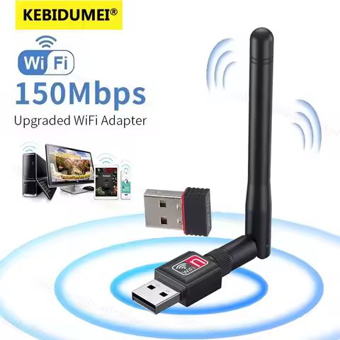 KEBIDUMEI Mini USB WiFi Adapter 150Mbps Wireless USB WiFi Network Adapter 2.4GHz High Speed USB Rece