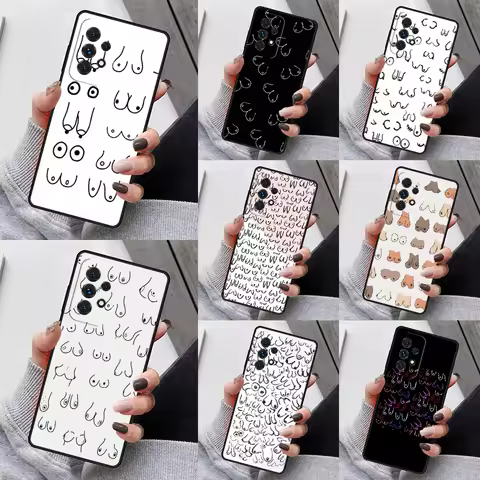 Boobs Art Print Phone Case For Samsung Galaxy S23 S21 S20 FE S24 S22 Ultra Note20 S10 S9 S8 Plus A40