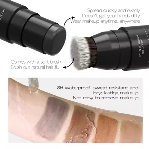 2 In 1 Root Cover Up Stick Waterproof Easy Application Head Root Concealer Long Lasting Sweatproof T