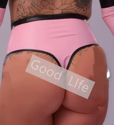 Cosplay Latex Women Shorts With Black Trim Rubber Lady's Tight Brief Latex Panties Latex Underpants 