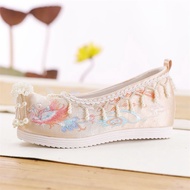 Nianghe Elevated Hanfu Wedding Shoes - Embroidered Traditional Women's Horse Skirt Shoes