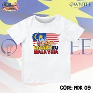 MERDEKA Saya Anak Malaysia Kids Tshirt 100_ Cotton Round Neck Short Sleeve Unisex READY STOCKS