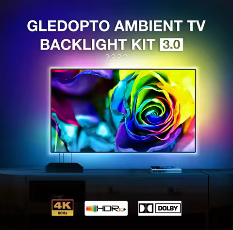 Gledopto Ambient TV Backlight Kit 3.0 LED Strip RGB IC HDMI-compatible SYNC Box Set Light Support 4K