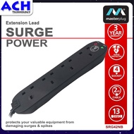 Masterplug Surge Protector 4 / 8 Gang 2 Meter Extension Leads Power Socket