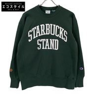 Champion 8-Z020 STARBUCKS STAND by BEAMS Champion Reverse Weave R Sweatshirt, Green, Small [Pre-owne
