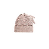 [ZIPPER] 6cRAyon 3-Ear Knit Beanie Pastel Print Three-Ear Knitted Wool Hat With PIN