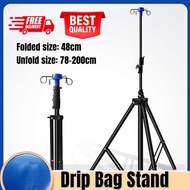 Pole, 4 Hook 3 Leg Drip Bag Stand, Portable Collapsible IV Pole Stand for Hospitals, Clinics, Wheelc