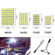 T10 Festoon 6/12/15/24/36/48 SMD 5050 LED Automatic Panel Light BA9S White Cold Warm 12V W5W C5W Car