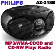 Philips AZ-318B USB CD Player MP3/WMA-CDCD and CD-RW Play/ Radio