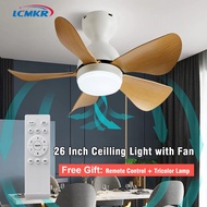 LCMKR Ceiling Lamp With Fan 26 Inch Ceiling Light With Fan Remote Control Ceiling fan for Bedroom Di