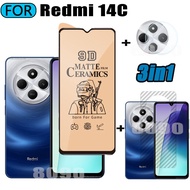3 IN 1 Redmi 14C Tempered Glass Matte Gaming Screen Protector for Redmi 13C Ceramic Matte Screen Pro