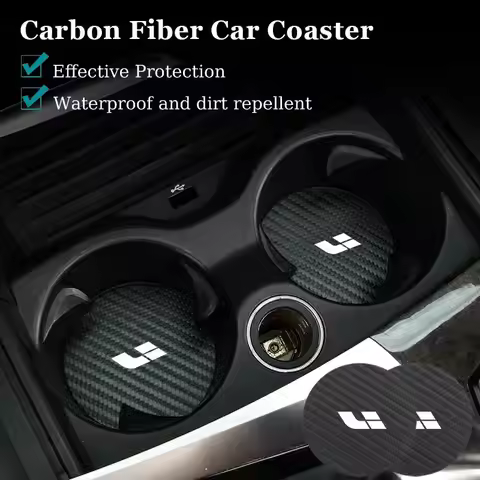 2Pcs Car Carbon Leather W ater Cup Pad Anti-noise Coaster Mat For Li L6 L7 L8 L9 ONE i6 i8 MEGA Inte