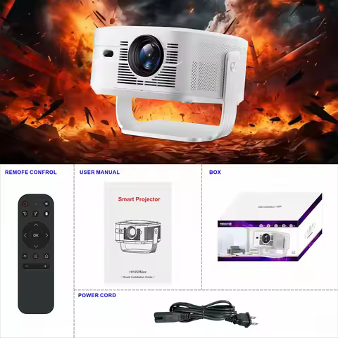 Velec 1100ANSI HY450 Max Auto Focus Beam Projector 8K 1080P Android 14 Voice Control BT5.4 Auto Offs