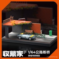 Bestseller Collector1:64Miniature Scene of a Broken Bridge on the Highway DIY Car Model Storage Disp