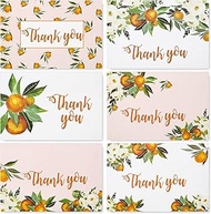 AnyDesign Little Cuties Clementine Thank You Greeting Cards Bulk 30 Pack Orange Rose Greeting Cards