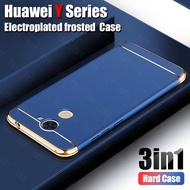 Casing Huawei Y5 Y6 Y7 Y9 Prime 2019 2018 2017 3 in 1 Electroplated Phone Case Matte Plating Hard Cover