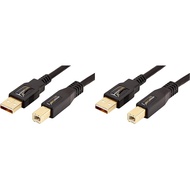 AmazonBasics USB 2.0 Printer Cable - A-Male to B-Male Cord - 10 Feet (3 Meters) & USB 2.0 Printer Ca
