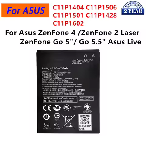 C11P1404 C11P1506 C11P1501 C11P1428 C11P1602 Battery For Asus ZenFone 4 ZenFone 2 Laser ZenFone Go 5