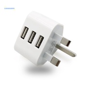 [AuspiciousS] Universal UK Wall Plug Power 3 Pin Adapter Charger With 1/2/3 USB Ports Charging For Mobile Phone Tablets Portable Mini Wall Charger