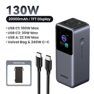 【TISI 】UGREEN 130W 20000mAh 200W 25000mAh Large Capacity พาวเวอร์แบงค์ ค์ชาร์จเร็วPowerbank พกพา Typ