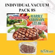 [BenMart Frozen] Farmland Premium Meltique Marble Beef Striploin Steak 8s x 130g - Halal - Australia