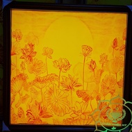 Square bamboo painting - Lotus 2