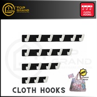 【TOP GRAND】ALUMINIUM CLOTH HOOK GSCH-H8103/8104/8105/8106-B/W 3 TO 6 HOOKS