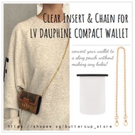 LV Dauphine Compact Wallet 🔁 Convert to cross-body with clear Insert & chain