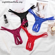 [LightOverflow] Women Solid Gstring Opening Crotch Thong Panties Brief Lingerie  Sexy [MY]