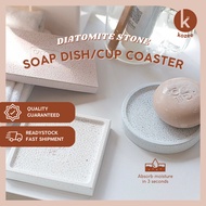 Kozee Diatomite Coaster/ Cup Holder/ Soap Dish/ Stone Coaster Mat Fast Absorbent Fast Drying Diatomi